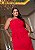 Vestido Longo Alfaiataria Vermelho Estampada Quality Moda Plus Size Milliossi Verão - Imagem 4