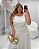 Vestido Listrado Assimétrico Bege Quality Moda Plus Size Divas Verão - Imagem 2