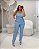 Conjunto Blusa com Cinto e Calça Azul Quality Moda Plus Size Divas Verão - Imagem 1