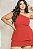 Conjunto Blusa Ombro Único e Saia Short FIvelas Vermelho Quality Moda Plus Size Divas Verão - Imagem 3