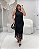 Vestido Midi Drapeado Tule Nula Manga Preto Quality Moda Plus Size Duas Verão - Imagem 1