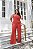 Macacão Pespontado Vermelho Quality Moda Plus Size Divas Verão loja - Imagem 1