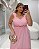 Vestido Longo Alça Larga Rosa Quality Moda Plus Size Milliossi Verão loja - Imagem 2