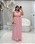 Vestido Longo Alça Larga Rosa Quality Moda Plus Size Milliossi Verão loja - Imagem 1