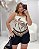 Blusa Lenço Coqueiro Marrom Quality Moda Plus Size Duas Verão loja - Imagem 1