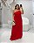 Vestido Longo Fluido Nula Manga com Detalhe em Metal Vermelho Quality Moda Plus Size Milanjus Verão loja - Imagem 3