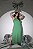 Vestido Longo Fluido Nula Manga com Detalhe em Metal Verde Quality Moda Plus Size Milanjus Verão loja - Imagem 4
