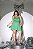 Vestido Macaquinho Verde com Alças de Strass Quality Moda Plus Size Milanjus Verão loja - Imagem 1