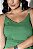 Vestido Macaquinho Verde com Alças de Strass Quality Moda Plus Size Milanjus Verão loja - Imagem 3
