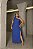 Vestido Ombro Único e Fenda Azul Quality Moda Plus Size Milliossi Verão loja - Imagem 1