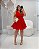 Vestido Curto Vermelho com Lurex e Babados Quality Moda Plus Size qbl Verão loja - Imagem 3