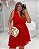 Vestido Curto Vermelho com Lurex e Babados Quality Moda Plus Size qbl Verão loja - Imagem 2