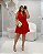 Vestido Curto Vermelho com Lurex e Babados Quality Moda Plus Size qbl Verão loja - Imagem 1