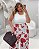Calça Pantalona Floral Vermelha Quality Moda Plus Size Milliossi Verão loja - Imagem 5