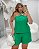 Conjunto Verde Short e Blusa com Broche e Alças Reguláveis Quality Moda Plus Size Milliossi Verão loja - Imagem 2