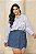 Short Saia Jeans Transpasse Quality Moda Plus Size dvs Alto loja - Imagem 4