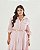 Vestido Midi Cotton Rosa Estampado Moda Plus Size Alto qbl - Imagem 4