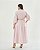 Vestido Midi Cotton Rosa Estampado Moda Plus Size Alto qbl - Imagem 2