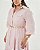 Vestido Midi Cotton Rosa Estampado Moda Plus Size Alto qbl - Imagem 3