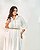 Vestido Midi Cotton Off White Estampado Moda Plus Size Alto qbl - Imagem 2