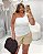 Short Alfaiataria Bege Quality Moda Plus Size dub alto loja - Imagem 2