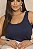Blusa Regata Canelada U Marinho Quality Moda Plus Size dvs Alto - Imagem 1