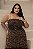 Vestido Tule Drapeado Animal Print Caramelo Quality Moda Plus Size dvs Alto - Imagem 2