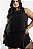 Vestido Macaquinho Preto Quality Moda Plus Size Alto mlj - Imagem 3