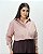 Camisa Listrada Rose Moda Plus Size Alto qbl - Imagem 1