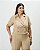 Conjunto Blazer Curto e Calça Bege Quality Moda Plus Size Outono qbl - Imagem 3