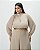Macacão Gola Alta Bege Quality Moda Plus Size Outono qbl - Imagem 3