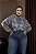 Blusa Manga Longa Estampada Azul Quality Moda Plus Size dvs Outono - Imagem 1