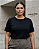 T-shirt Bordada Preta Quality Moda Plus Size dub outono loja - Imagem 3