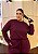Conjunto Blusa ML e Calça Comfy Tricot Leve Bordo Quality Moda Plus Size Outono mca loja - Imagem 3