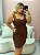 Vestido Curto Alça Dupla Marrom Quality Moda Plus Size rml Outono Loja - Imagem 1