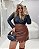 Saia em Couro Fake Assimétrica Brownie Quality Moda Plus Size dvs Outono Preview - Imagem 2