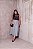 Saia Midi Couro Cinza Quality Moda Plus Size dub outono loja - Imagem 1