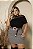 Blusa MM Malha e Tule Preta Quality Moda Plus Size mlj outono Preview - Imagem 1