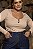 Blusa ML decote V Doce de Leite Quality Moda Plus Size dvs Outono Preview Cold - Imagem 1