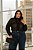 Blusa Manga Longa com Detalhe em Lastex Preta Quality Moda Plus Size dvs Outono Preview town - Imagem 1