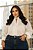 Blusa Manga Longa com Detalhe em Lastex Branca Quality Moda Plus Size dvs Outono Preview town - Imagem 1