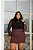 Saia Transpassada com Detalhe em Couro Borgonha Quality Moda Plus Size dvs Outono Preview town - Imagem 2