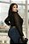 Blusa Drapeada Ombro em Tule Preto Quality Moda Plus Size dvs Outono Preview town - Imagem 2