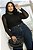 Blusa Drapeada Ombro em Tule Preto Quality Moda Plus Size dvs Outono Preview town - Imagem 3