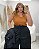 Regata Bordada Canelada Suede Marrom Quality Moda Plus Size dub Outono Soul Preview - Imagem 1