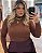 Blusa Manga longa Segunda Pela Marrom Quality Moda Plus Size mca Loja - Imagem 1