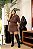 Conjunto Camisa e Saia Marrom Risca de Giz Quality Moda Plus Size rml Outono Preview - Imagem 1