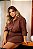 Conjunto Camisa e Saia Marrom Risca de Giz Quality Moda Plus Size rml Outono Preview - Imagem 3