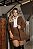 Conjunto Blazer e Saia Short Linho Marrom Quality Moda Plus Size mlj outono Preview - Imagem 3