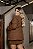 Conjunto Blazer e Saia Short Linho Marrom Quality Moda Plus Size mlj outono Preview - Imagem 2